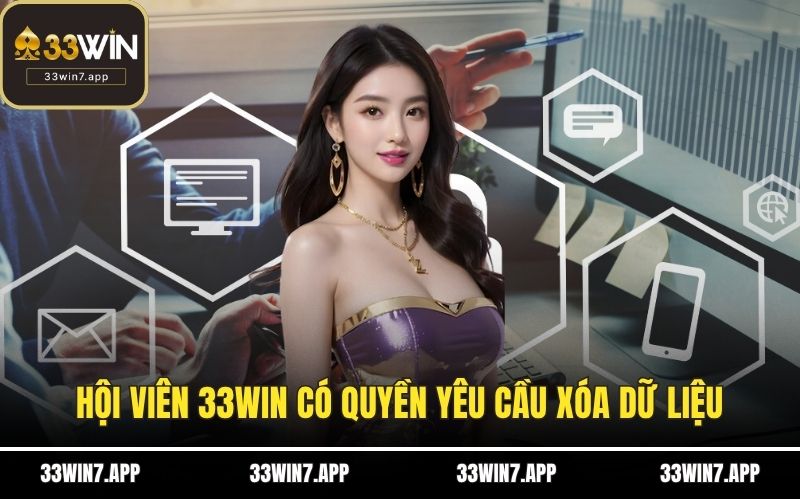 Hội viên 33WIN có quyền yêu cầu xóa dữ liệu